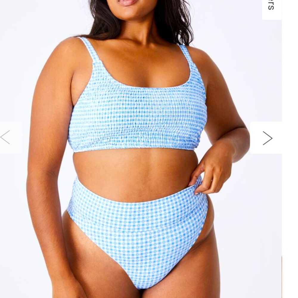 Cotton On curve gingham swim bottoms high waisted size 22